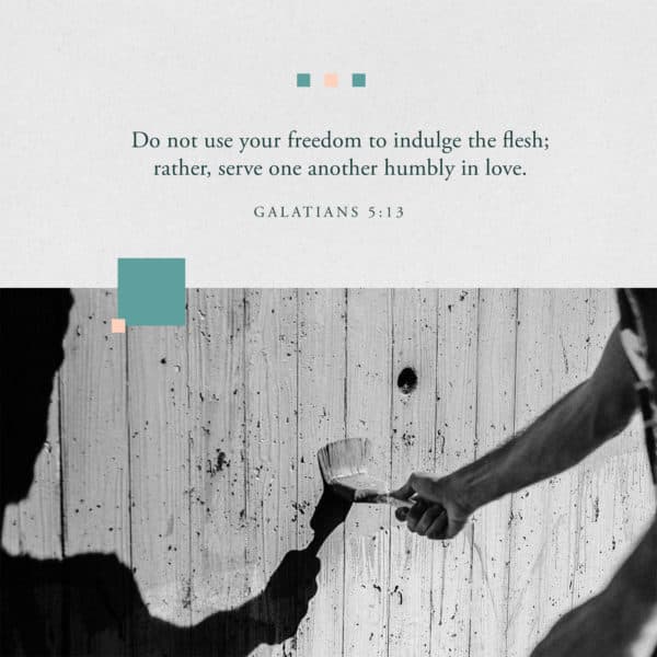 Do not use your freedom to indulge the flesh; rather, serve one another humbly in love. - Galatians 5:13