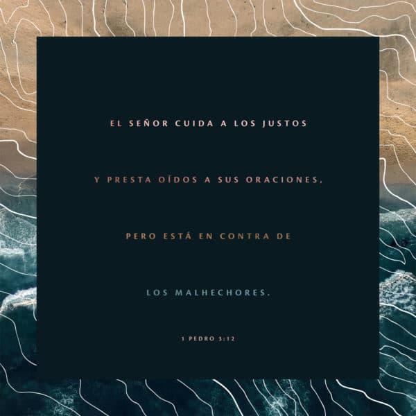 El Señor cuida a los justos y presta oídos a sus oraciones, pero está en contra de los malhechores. - 1 Pedro 3:12