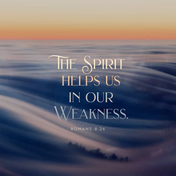 the Spirit helps us in our weakness. - Romans 8:26