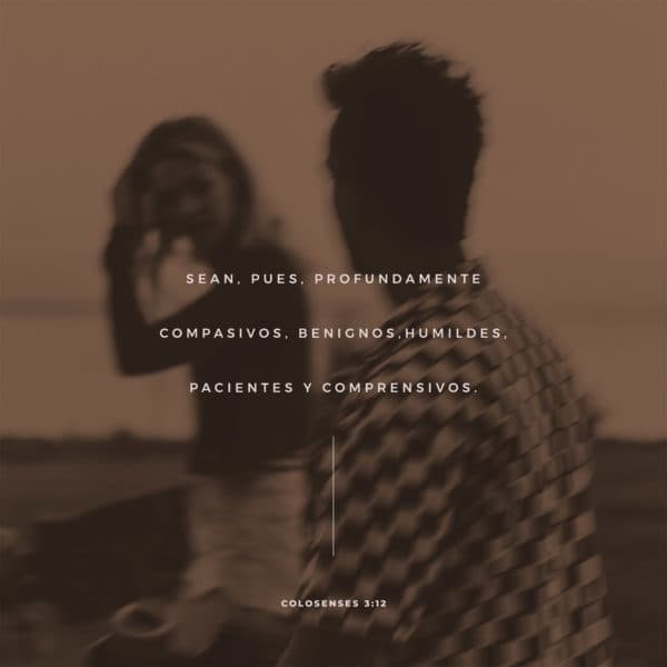 Sean, pues, profundamente compasivos, benignos, humildes, pacientes y comprensivos. - Colosenses 3:12