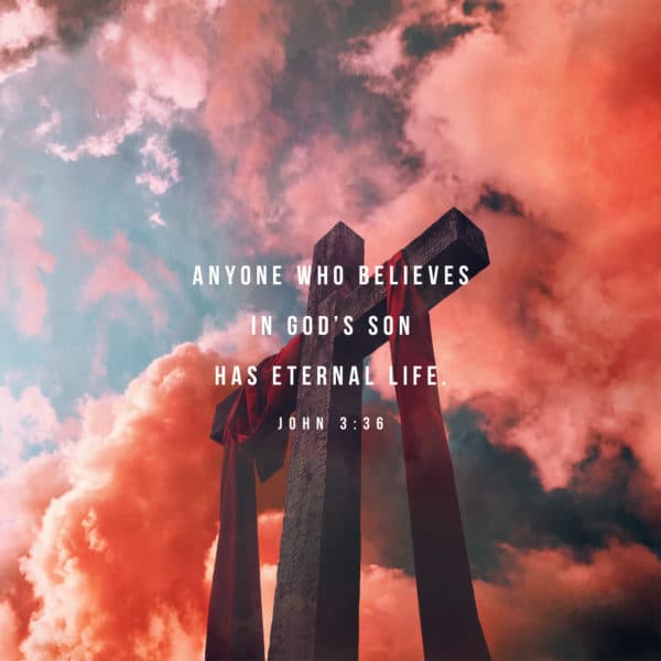 anyone who believes in God’s Son has eternal life. - John 3:36