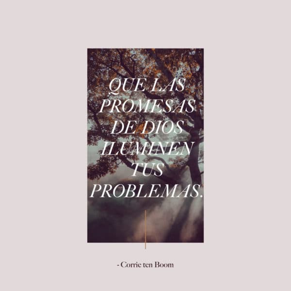 Que las promesas de Dios iluminen tus problemas. - Corrie ten Boom