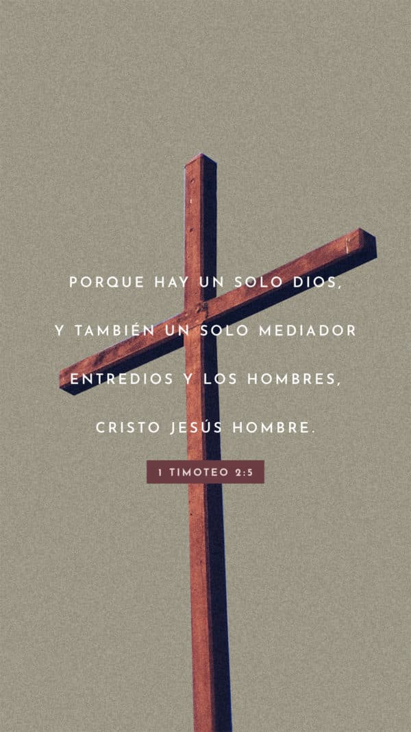 Porque hay un solo Dios, y también un solo Mediador entre Dios y los hombres, Cristo Jesús hombre - 1 Timoteo 2:5