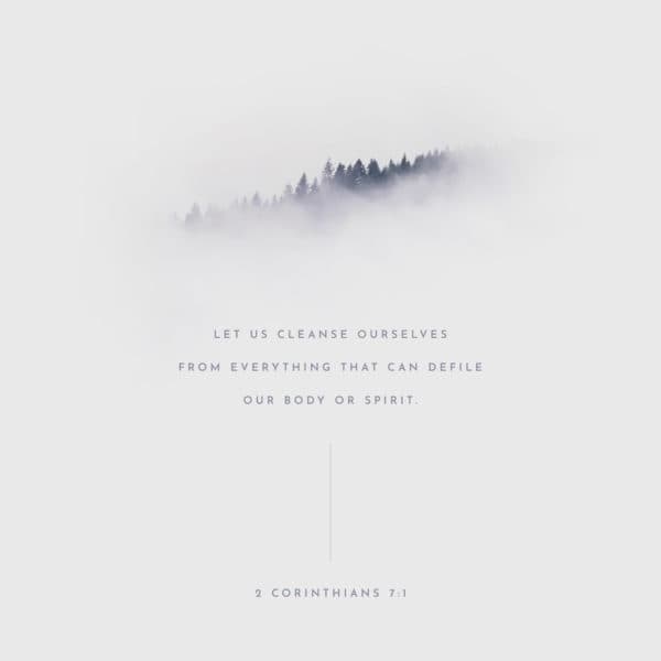Let us cleanse ourselves from everything that can defile our body or spirit. - 2 Corinthians 7:1
