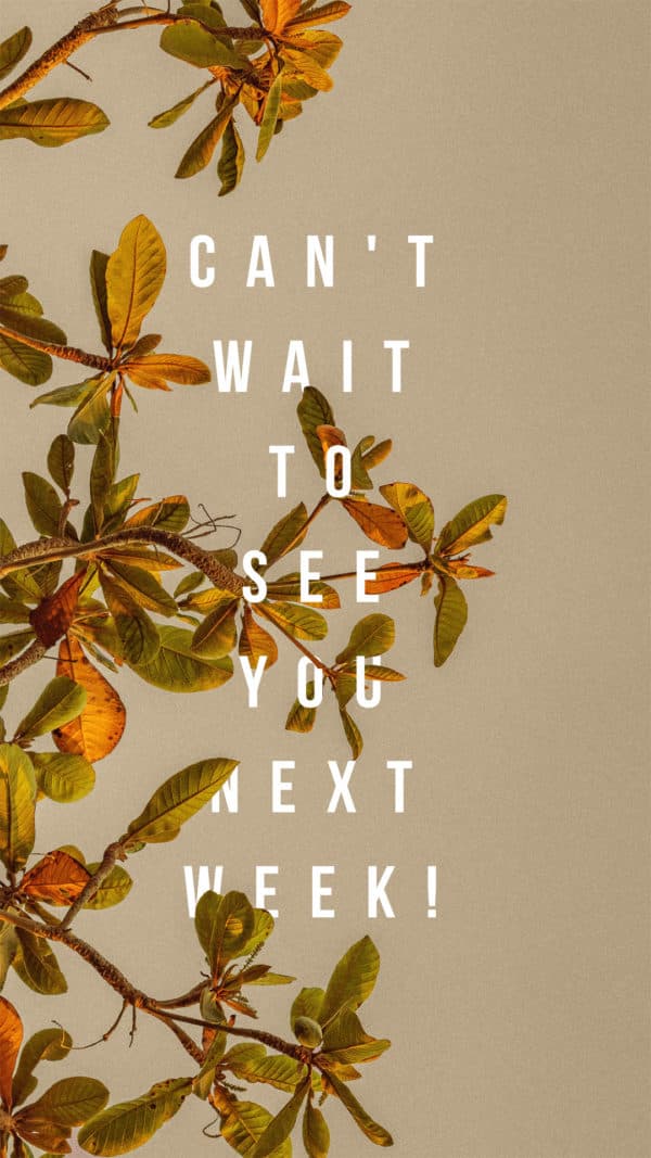 Can't wait to see you next week!