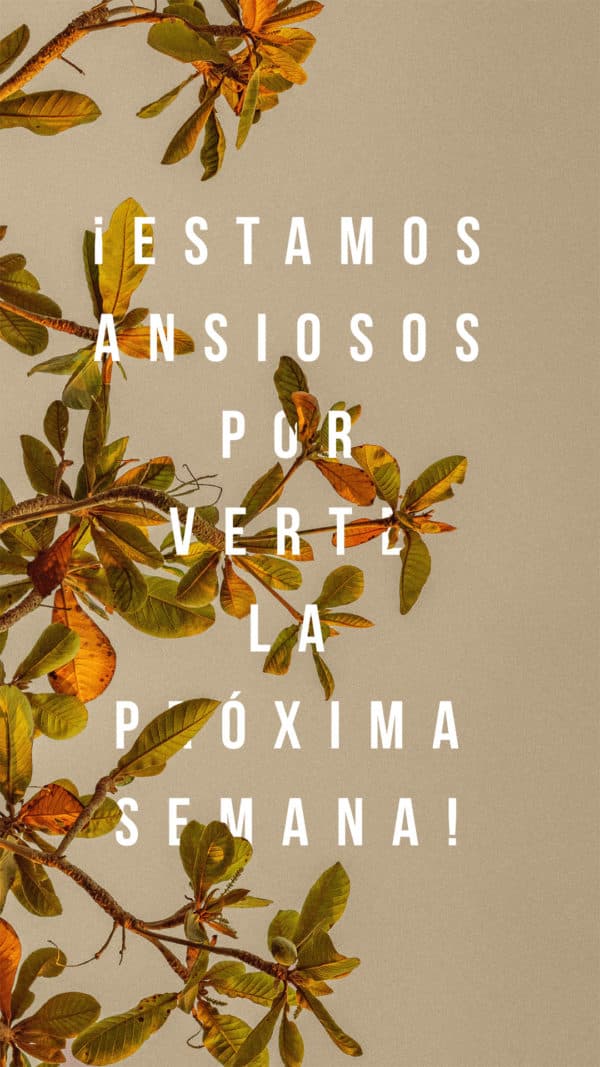 ¡Estamos ansiosos por verte la próxima semana!