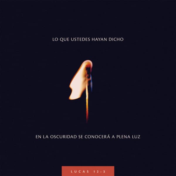 Lo que ustedes hayan dicho en la oscuridad se conocerá a plena luz. - Lucas 12:3