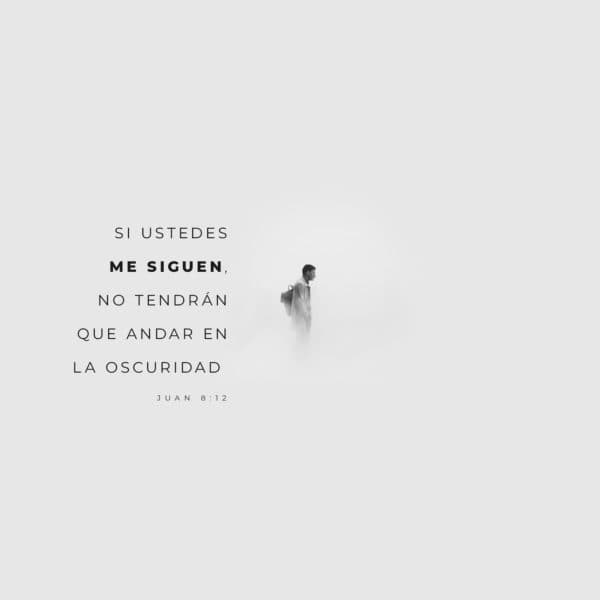 Si ustedes me siguen, no tendrán que andar en la oscuridad. - Juan 8:12
