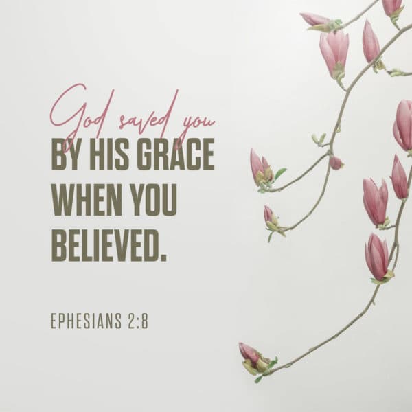 God saved you by his grace when you believed. - Ephesians 2:8