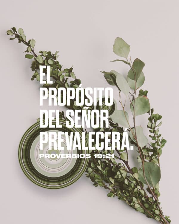 El propósito del Señor prevalecerá. - Proverbios 19:21