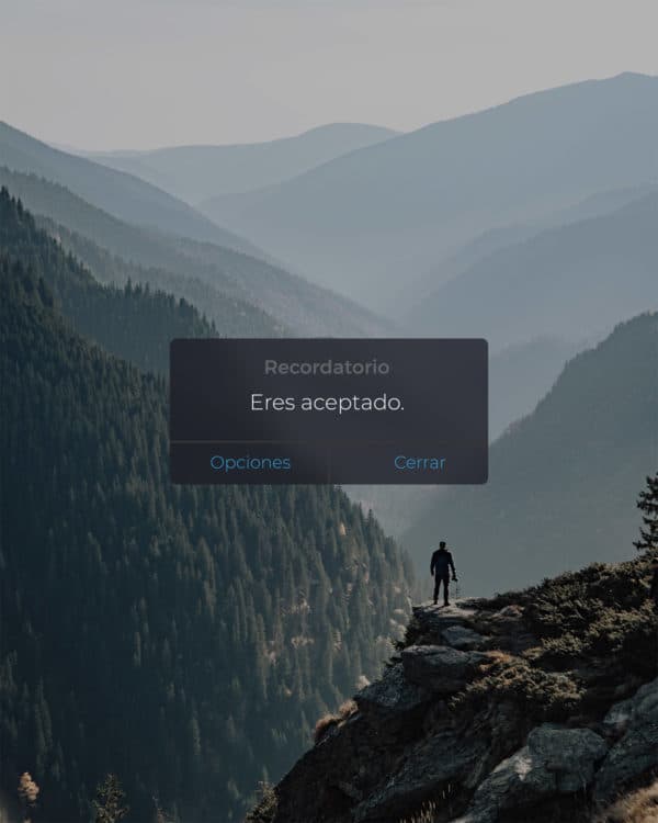 Eres aceptado.