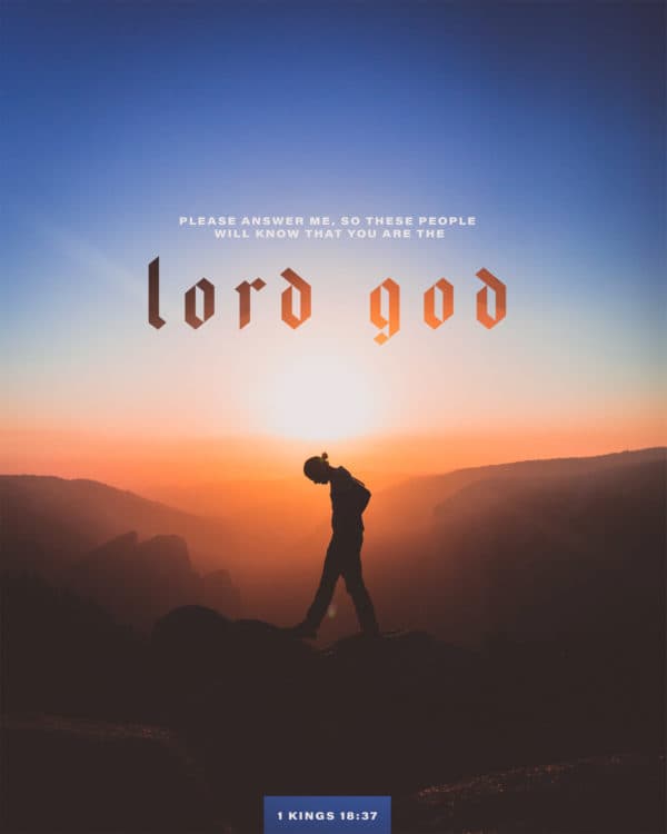 Please answer me, so these people will know that you are the LORD God. - 1 Kings 18:37