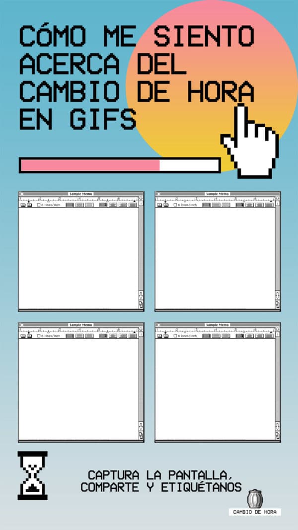 Cómo me siento acerca del cambio de hora en gifs. Captura la pantalla, comparte y etiquétanos
