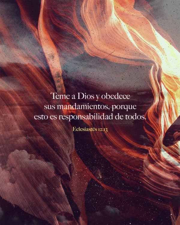 Teme a Dios y obedece sus mandamientos, porque esto es responsabilidad de todos. - Eclesiastés 12:13