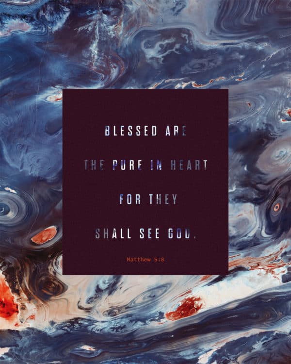 Blessed are the pure in heart, for they shall see God. - Matthew 5:8