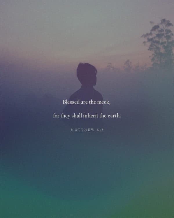 Blessed are the meek, for they shall inherit the earth. - Matthew 5:5