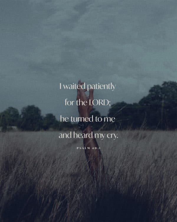 I waited patiently for the LORD; he turned to me and heard my cry. - Psalm 40:1