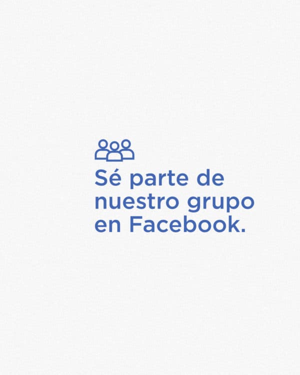 Se parte de nuestro grupo en Facebook.
