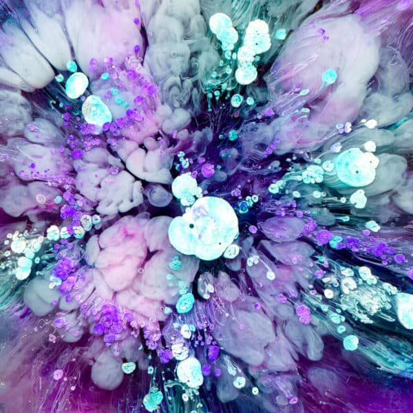 Blue and Deep Purple Paint Bubbles