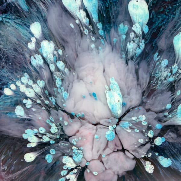 Blue and Gray Paint Bubble Veins