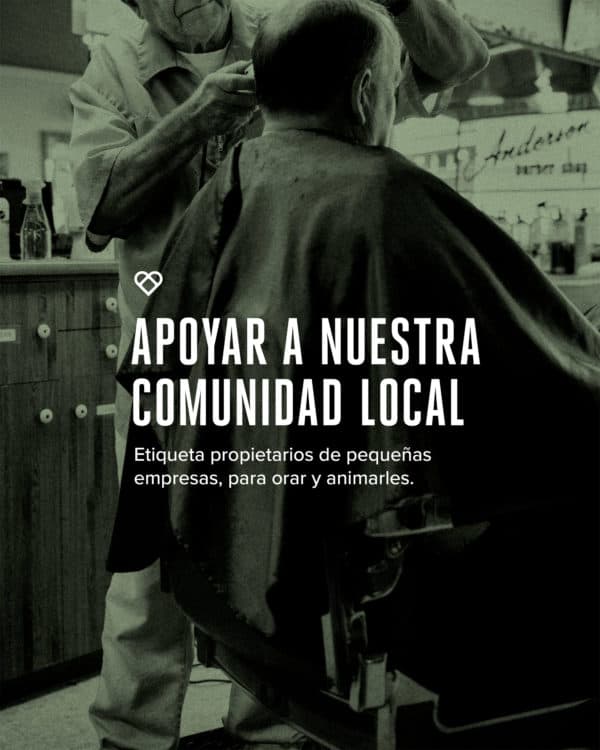 Apoyar a nuestra comunidad local. Etiqueta propietarios de pequeñas empresas, para orar y animarles.