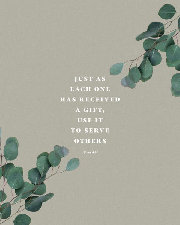 Just as each one has received a gift, use it to serve others - 1 Peter 4:10