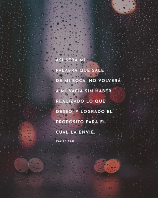 Así será mi palabra que sale de mi boca, no volverá a mí vacía sin haber realizado lo que deseo, y logrado el propósito para el cual la envié. - Isaías 55:11