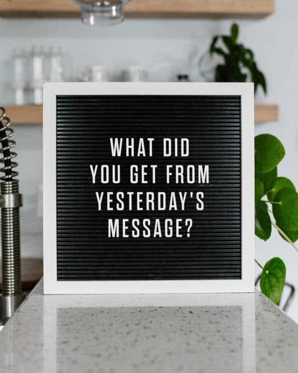 What did you get from yesterday's message?