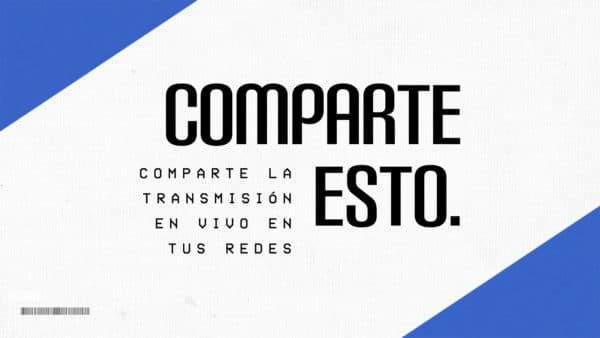 Comparte esto. Comparte la transmisión en vivo en tus redes.