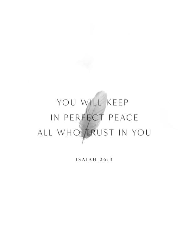 You will keep in perfect peace all who trust in you. - Isaiah 26:3