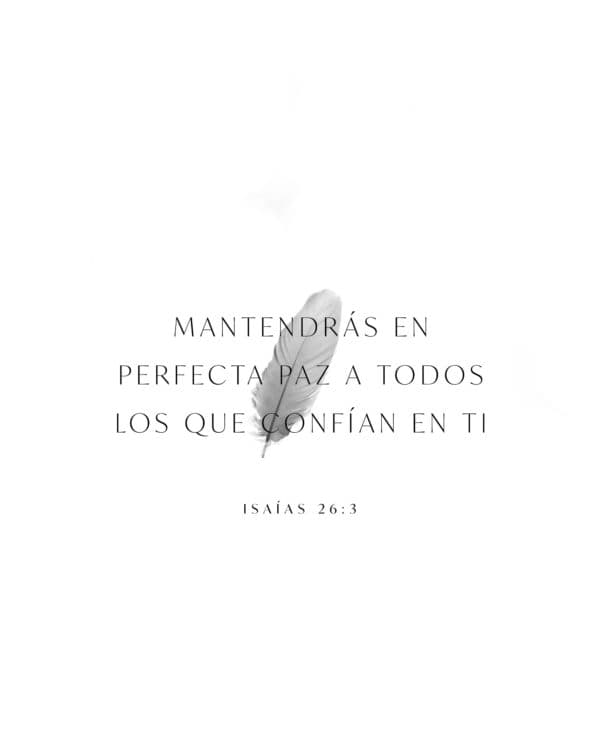 Mantendrás en perfecta paz a todos los que confían en ti. - Isaías 26: 3