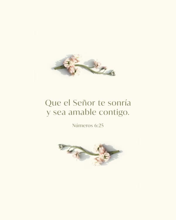 Que el Señor te sonría y sea amable contigo. - Números 6:25