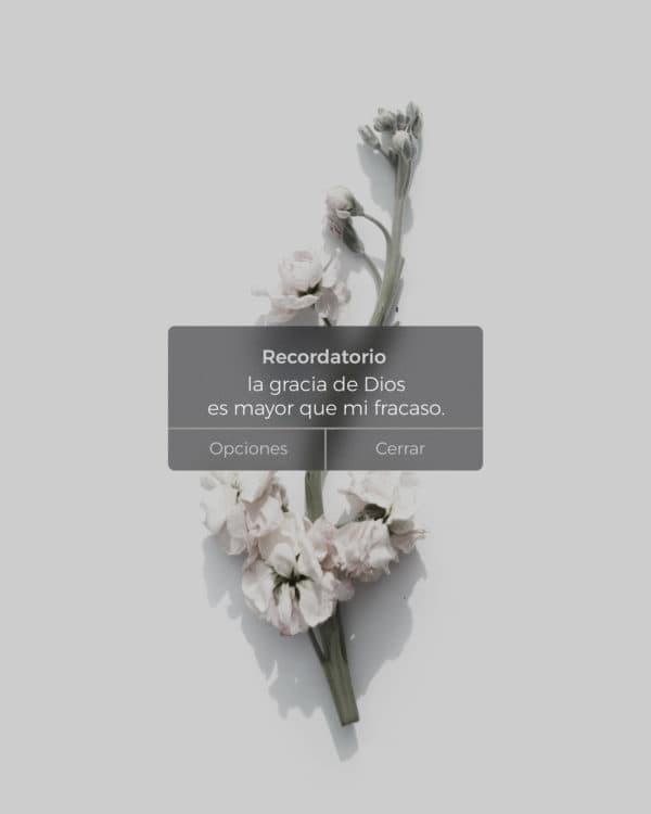 Recordatorio: la gracia de Dios es mayor que mi fracaso.
