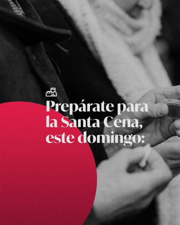 Prepárate para la Santa Cena, este domingo: (1) Comprenda lo que representa. El cuerpo quebrantado de Cristo y la sangre derramada, sacrificados por nuestra redención. (2) Examina tu corazón. ¿No estás perdonando a alguien? (3) Confiesa tu pecado y agradece a Dios por su perdón. (4) Recibe la comunión con acción de gracias.