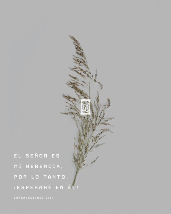 El Señor es mi herencia, por lo tanto, ¡esperaré en Él. - Lamentaciones 3:24