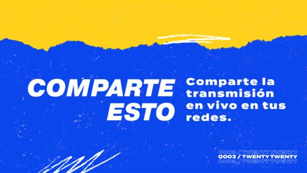 Comparte esto. Comparte la transmisión en vivo en tus redes.