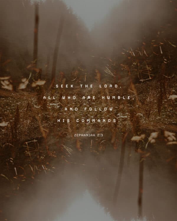 Seek the LORD, all who are humble, and follow his commands. - Zephaniah 2:3