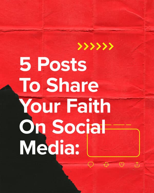 5 Posts To Share Your Faith On Social Media: 1. Share your testimony. 2. Share an encouraging Scripture. 3. Share what impacted you from the Sunday message. 4. Share your favorite worship song. 5. Share our church's and other faith-based events.