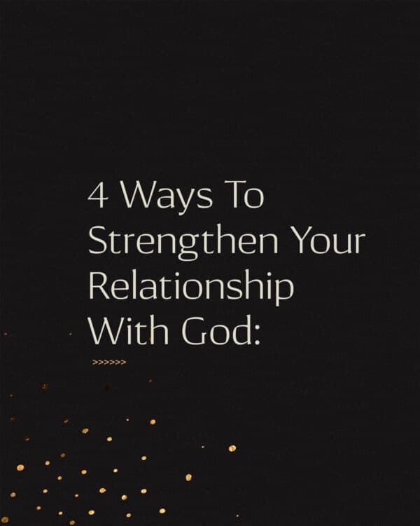 4 Ways To Strengthen Your Relationship With God: 1) Make prayer a priority: Prayer is simply having a conversation with God. He desires to be in communication with you. God is not looking for fancy wording. Just be real with Him. This is also an opportunity to give God thanks for what He’s doing in your life. 2) Develop a habit of reading the Bible: The Word of God is living and active. It strengthens us to stand against the hardships the world can bring. It’s another way that God speaks to us, and we get to know Him better. 3) Cultivate Godly friendships: Surrounding yourself with people who will give you Godly advice and point you back to Him is important. These friendships will help you draw closer to God. 4) Be a part of a local church: Find a church that is right for you. It’s an opportunity to be in community with other Christians and use your gifts to impact others.