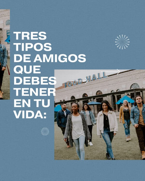 Cuatro tipos de amigos que debes tener en tu vida: 1) Amigos Casuales. Gente con la que eres animado y pasas el tiempo. 2) Amigos de la comunidad. Gente que te animé y te dirija a Dios. 3) Amigos de Ministerio.