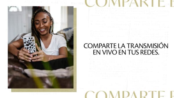 Comparte esto. Comparte la transmisión en vivo en tus redes.