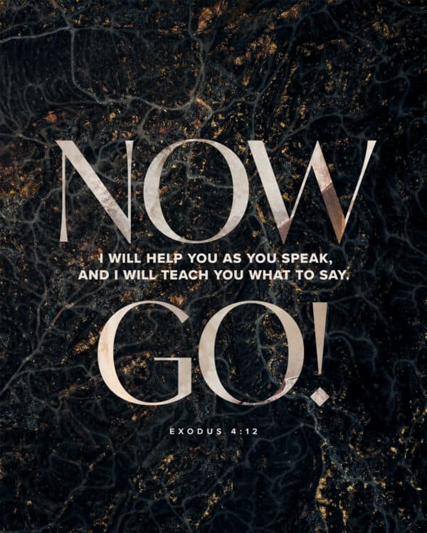 Now go! I will help you as you speak, and I will teach you what to say. - Exodus 4:12