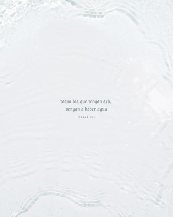 Todos los que tengan sed, vengan a beber agua. - Isaías 55:1
