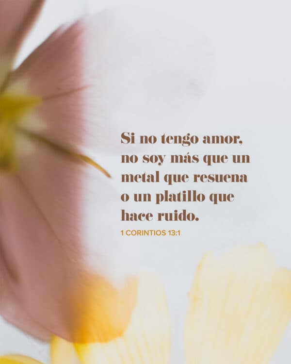 Si no tengo amor, no soy más que un metal que resuena o un platillo que hace ruido. - 1 Corintios 13:1