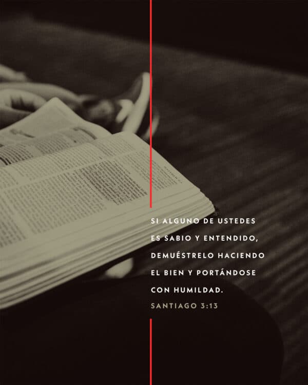 Si alguno de ustedes es sabio y entendido, demuéstrelo haciendo el bien y portándose con humildad. - Santiago 3:13