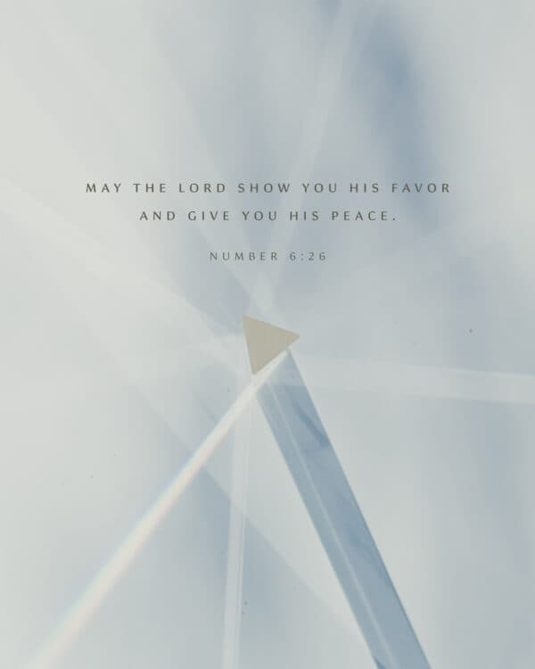 May the LORD show you his favor and give you his peace. - Numbers 6:26