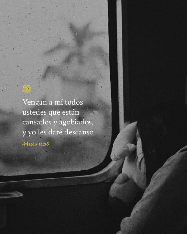 Vengan a mí todos ustedes que están cansados y agobiados, y yo les daré descanso. - Mateo 11:28