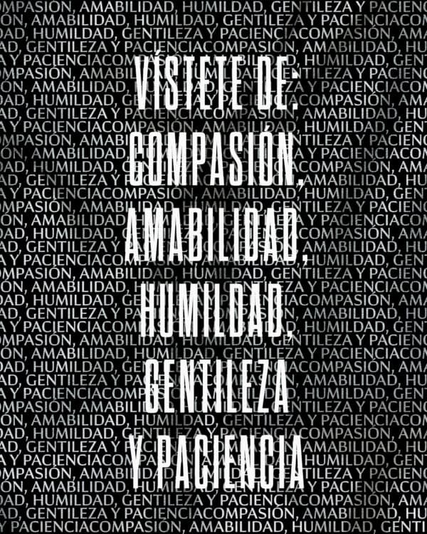 Vístete de: compasión, amabilidad, humildad, gentileza y paciencia