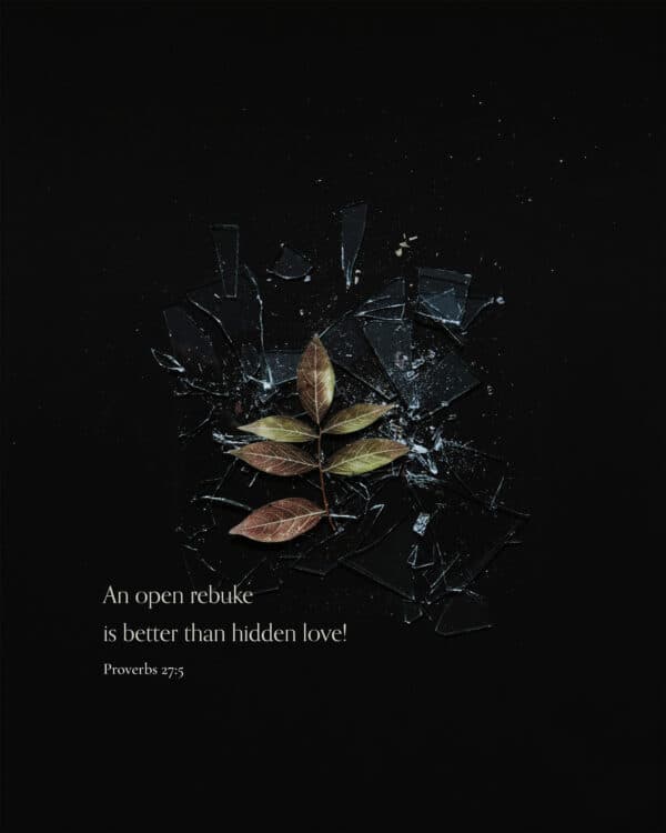 An open rebuke is better than hidden love! - Proverbs 27:5