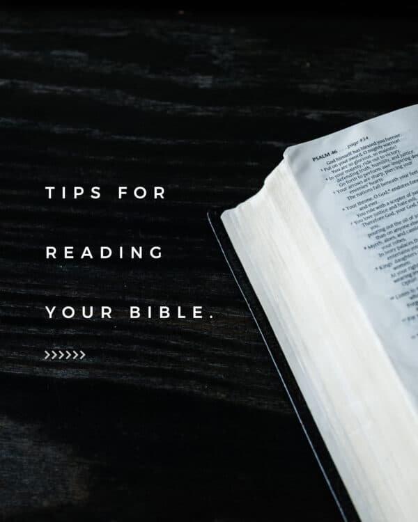 Tips for reading your Bible. (1) Read a little bit at a time. (2) Don't try to read from start to finish. (3) Understand the type of writing. If it's poetry, don't try to read massive amounts. Combine it with stories that read faster. (4) Start with an easy-to-read translation like the NLT or ESV. (5) Find a reading plan online and follow it.